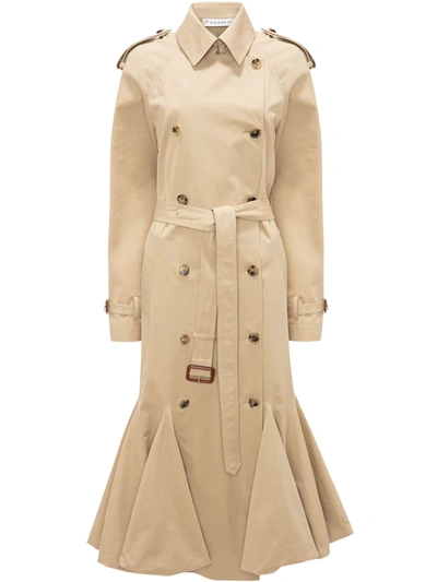 Shop Jw Anderson Bubble-hem Trench Coat In Neutrals