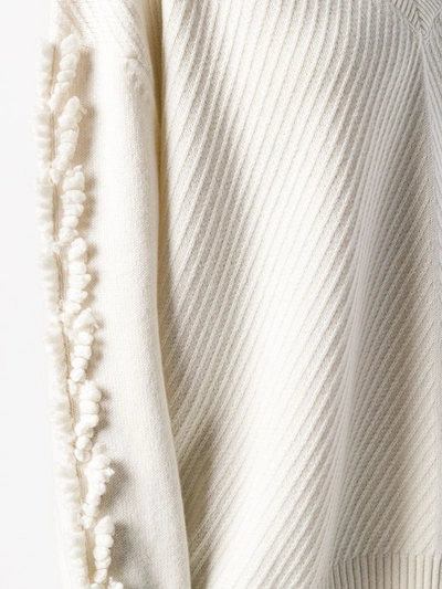 Shop Barrie Troisieme Dimension Cashmere V-neck Pullover In White