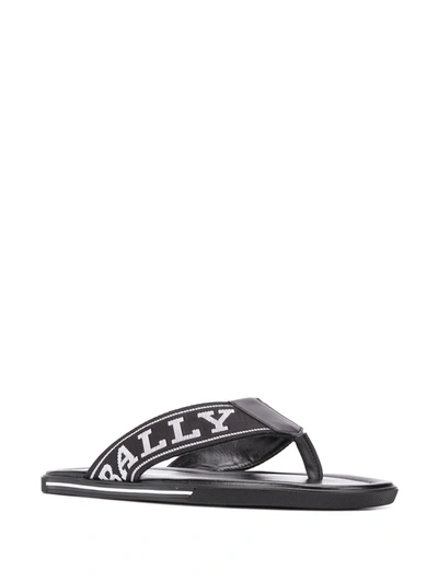 Shop Bally Border Flip Flops In Black