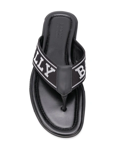 Shop Bally Border Flip Flops In Black