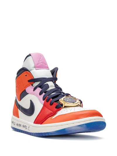 Jordan X Melody Ehsani Air  1 Mid "fearless" Sneakers In White