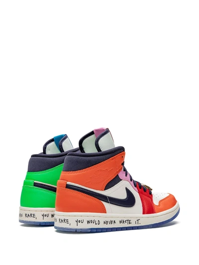 Jordan X Melody Ehsani Air  1 Mid "fearless" Sneakers In White