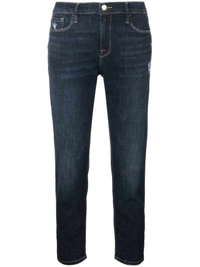 Frame Le Garcon Crop Relaxed Straight-leg Jeans In Covant In Blue