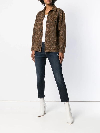 Frame Le Garcon Crop Relaxed Straight-leg Jeans In Covant In Blue