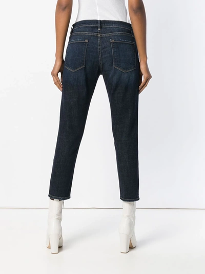 Frame Le Garcon Crop Relaxed Straight-leg Jeans In Covant In Blue