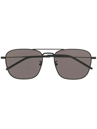 Shop Saint Laurent Sl309 Aviator Sunglasses In Black