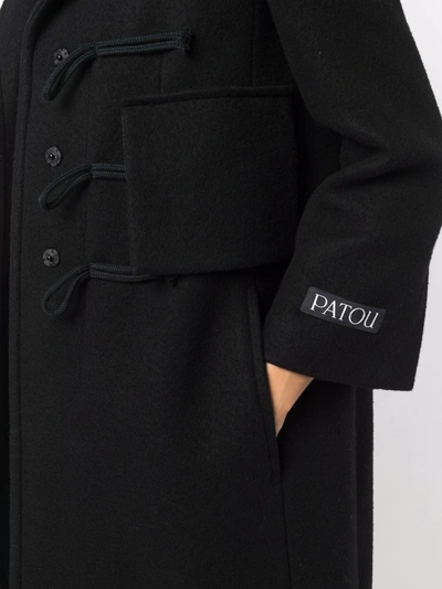 Shop Patou Appeau Duffle Coat In Schwarz