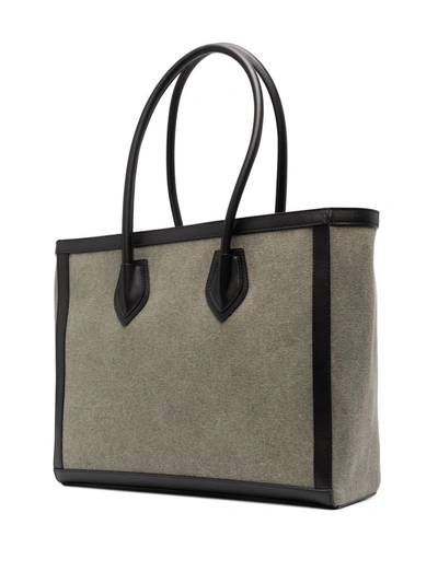 Balmain B-army 42 Canvas Shopper In Grün