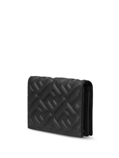 Shop Fendi Baguette Mini Wallet In Black