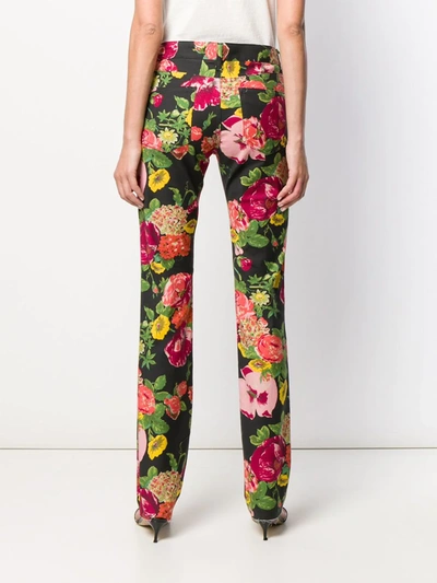 Pre-owned Junya Watanabe 2000s Floral Print Trousers In Black