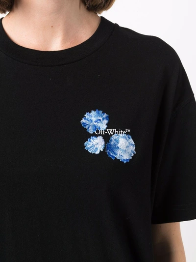 Shop Off-white Floral-arrows T-shirt In Black