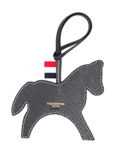 Shop Thom Browne Horse Bag Charm In Black