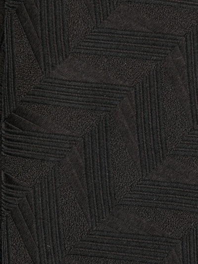 Shop Dolce & Gabbana Geometric Embroidery Silk Tie In Black