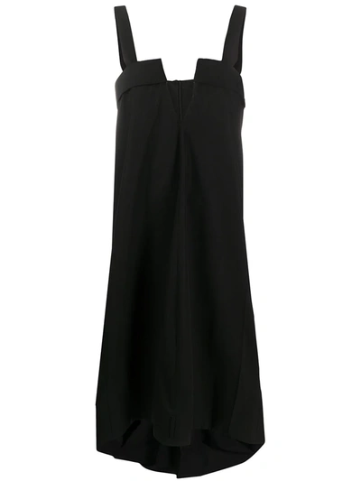 Shop Maison Margiela V-neck Midi Dress In Black