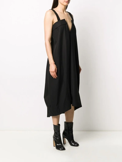 Shop Maison Margiela V-neck Midi Dress In Black