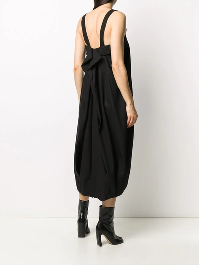Shop Maison Margiela V-neck Midi Dress In Black