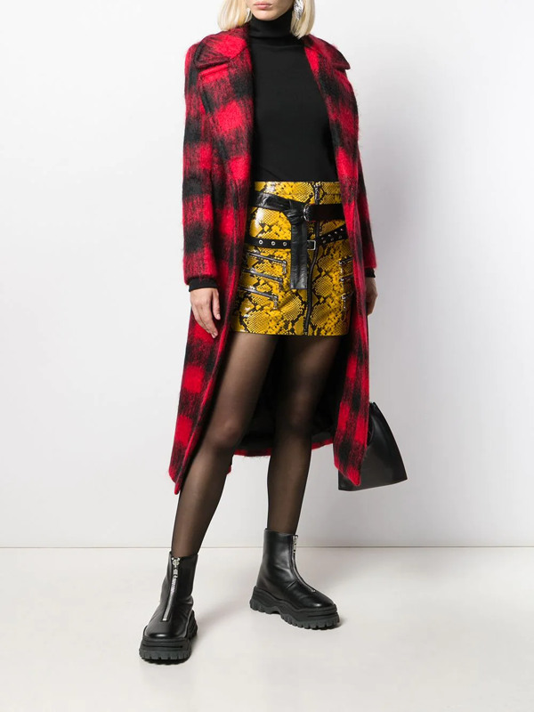 Unravel Project snake-effect mini skirt - Yellow