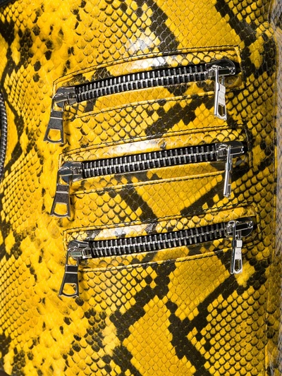 Shop Ben Taverniti Unravel Project Snake-effect Mini Skirt In Yellow