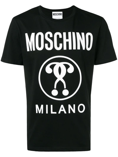 Shop Moschino Printed Logo T-shirt In Black