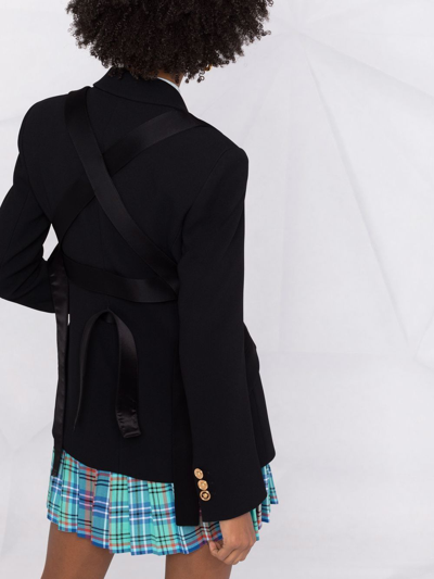 Versace Woman Blazer Black Size 12 Virgin Wool In Schwarz