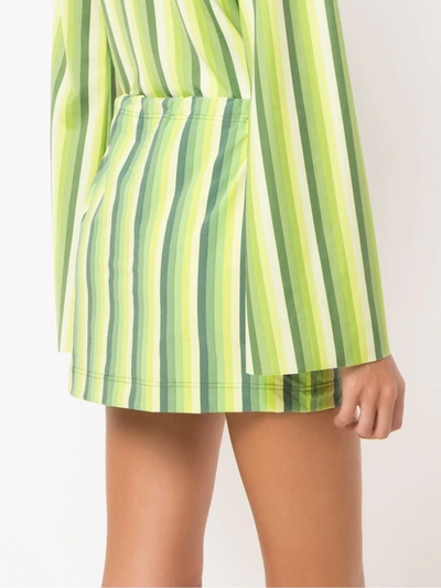 Shop Amir Slama Striped Swimsuit In Green