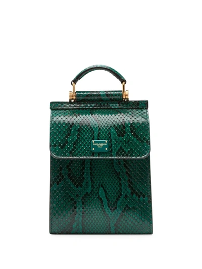 Shop Dolce & Gabbana Sicily 58 Phone Bag In Green