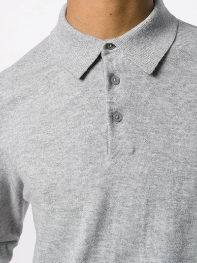 Shop Filippa K Long-sleeve Polo Shirt In Grey