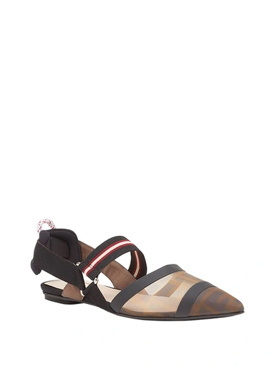 Shop Fendi Colibrì Ff Motif Slingback Ballerina Shoes In Multicolour