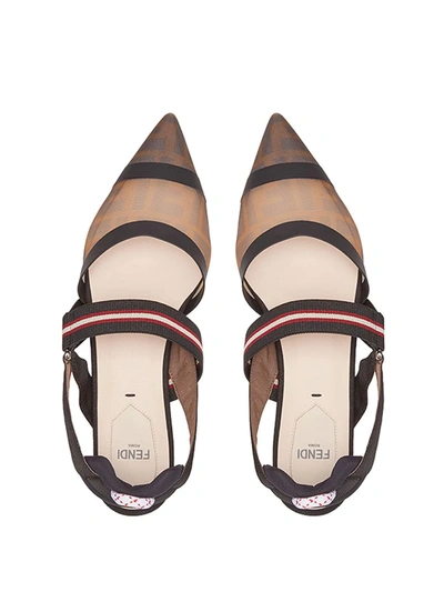 Shop Fendi Colibrì Ff Motif Slingback Ballerina Shoes In Multicolour