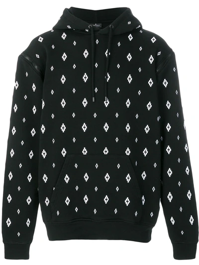 Shop Marcelo Burlon County Of Milan Printed Hooded Sweatshirt In Black