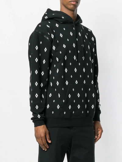 Shop Marcelo Burlon County Of Milan Printed Hooded Sweatshirt In Black