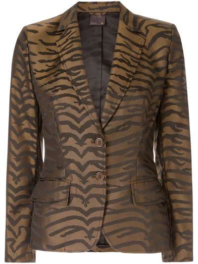 Pre-owned Fendi 1990s Leopard Pattern Blazer In Brown
