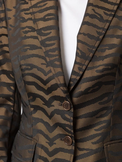 Pre-owned Fendi 1990s Leopard Pattern Blazer In Brown