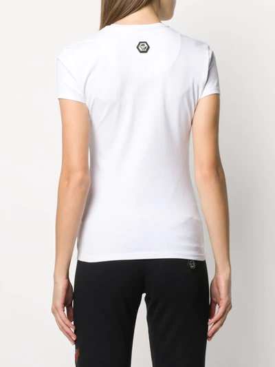 Shop Philipp Plein Studded Skull Slim-fit T-shirt In White