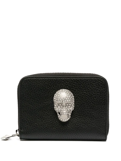 Shop Philipp Plein Skull-detail Zip-up Purse In Black
