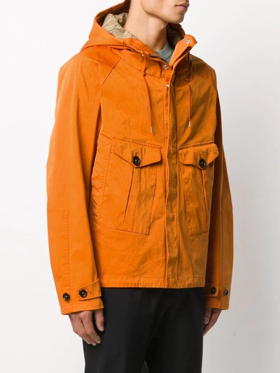 Shop Ten C Flap-pocket Hooded Jacket In Orange