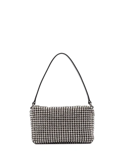 Alexander Wang Medium Heiress Shoulder Bag In Metallic Mesh With Crystal Rhinestones In Metallic