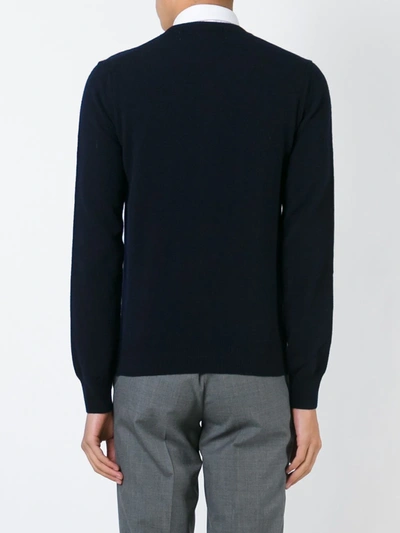 Comme Des Garçons Play Embroidered Heart Sweater In Blue
