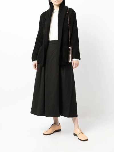 Forme D'expression Chunky Knit Wool-cashmere Cardigan In Black