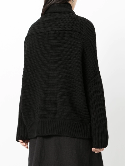 Forme D'expression Chunky Knit Wool-cashmere Cardigan In Black
