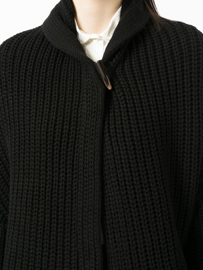 Forme D'expression Chunky Knit Wool-cashmere Cardigan In Black