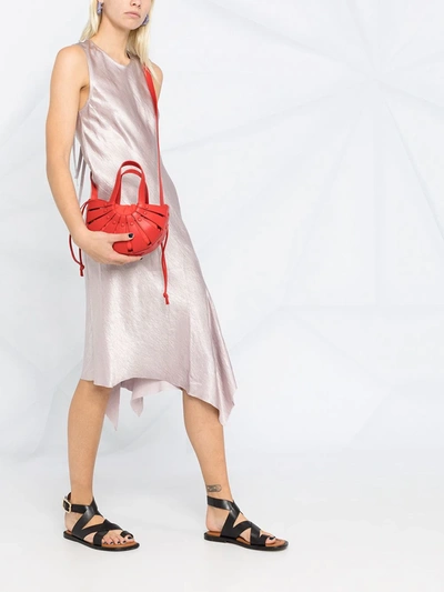 Shop Bottega Veneta Cut-out Detail Crossbody Bag In Red