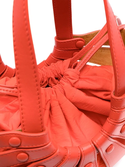 Shop Bottega Veneta Cut-out Detail Crossbody Bag In Red