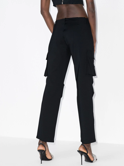 Shop Miaou Raven Straight-leg Cargo Trousers In Black