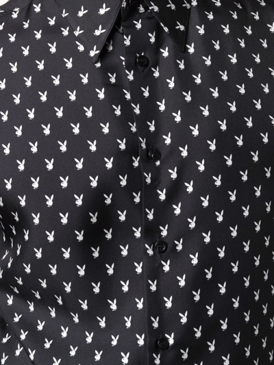 Shop Amiri Playboy Bunny-print Silk Shirt In Schwarz