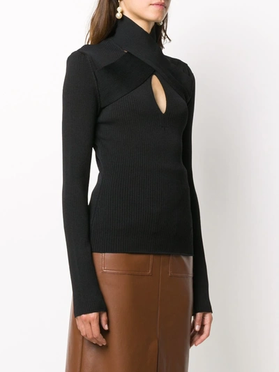 Msgm High Neck Knitted Top In Black