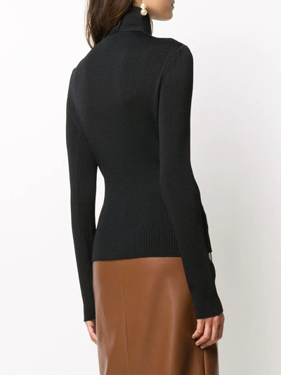 Msgm High Neck Knitted Top In Black