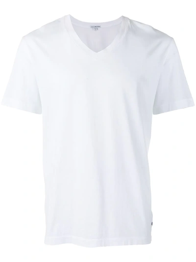 Shop James Perse V-neck T-shirt In White