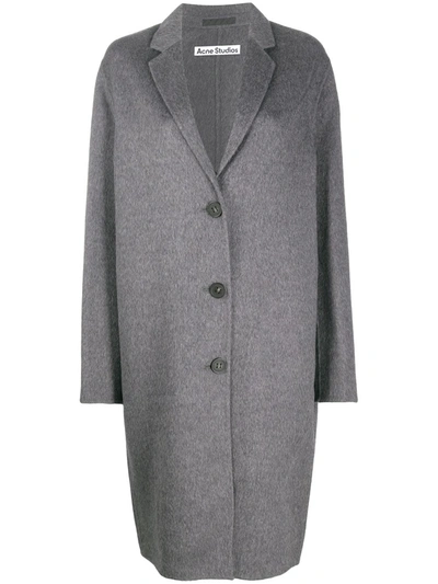 Shop Acne Studios Oversize Midi Coat In Grey