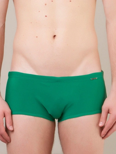 Shop Amir Slama Swimming Trunks In Green